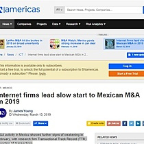 Internet firms lead slow start to Mexican M&A in 2019